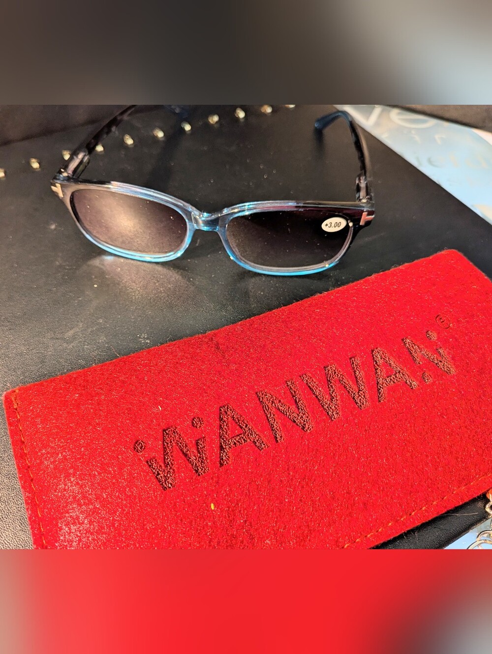 Like reading At The Beach?  Blue Sunglass Reading Glasses +3.00 Wanwan